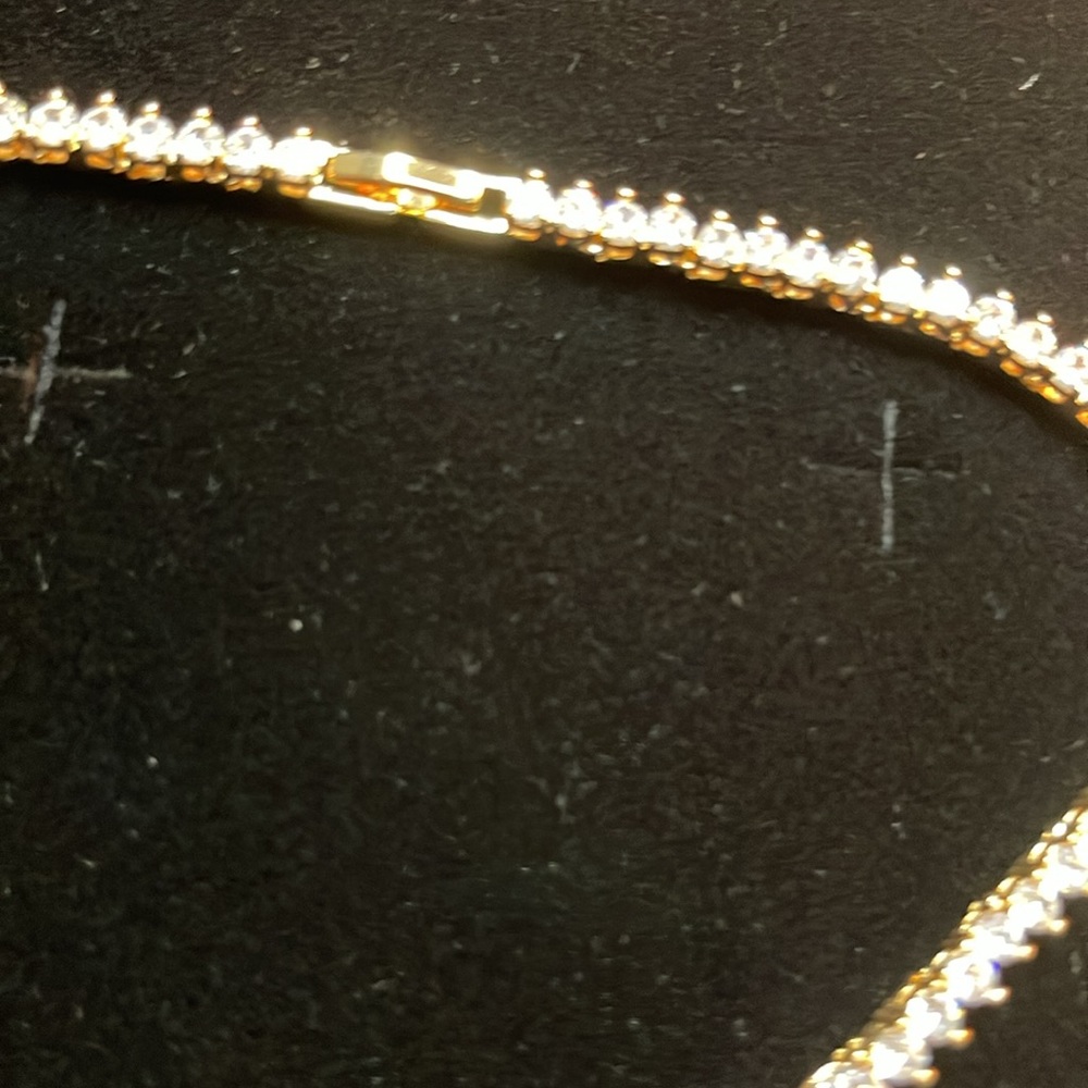 💎Lavencious Tennis AAA CZ Necklace Bling Gold Plated Statement Jewelry - Picture 6 of 13